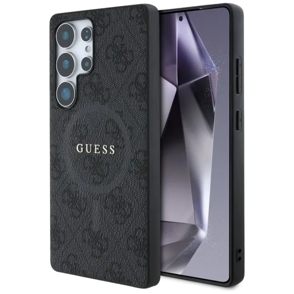 Guess Leather 4G Colored Ring Classic Logo MagSafe - Case for Samsung Galaxy S25 Ultra (black)