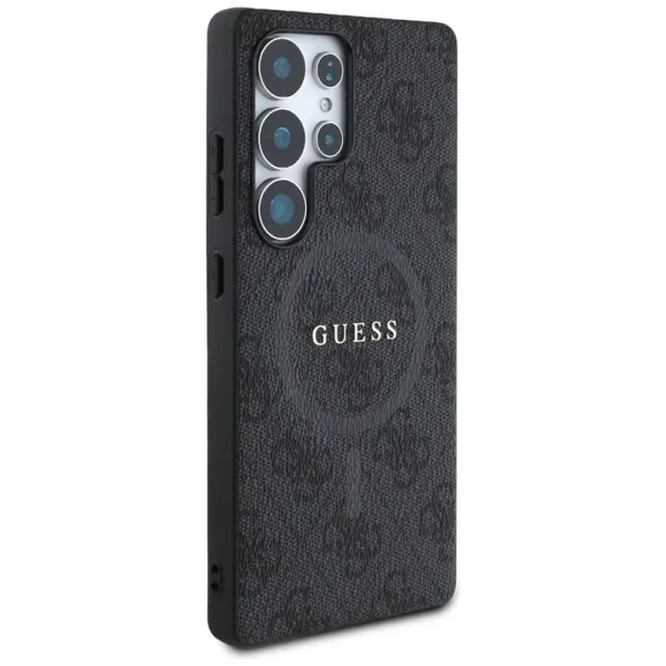 Guess Leather 4G Colored Ring Classic Logo MagSafe - Case for Samsung Galaxy S25 Ultra (black)