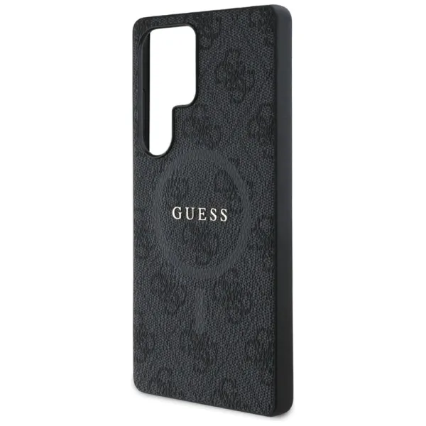 Guess Leather 4G Colored Ring Classic Logo MagSafe - Case for Samsung Galaxy S25 Ultra (black)
