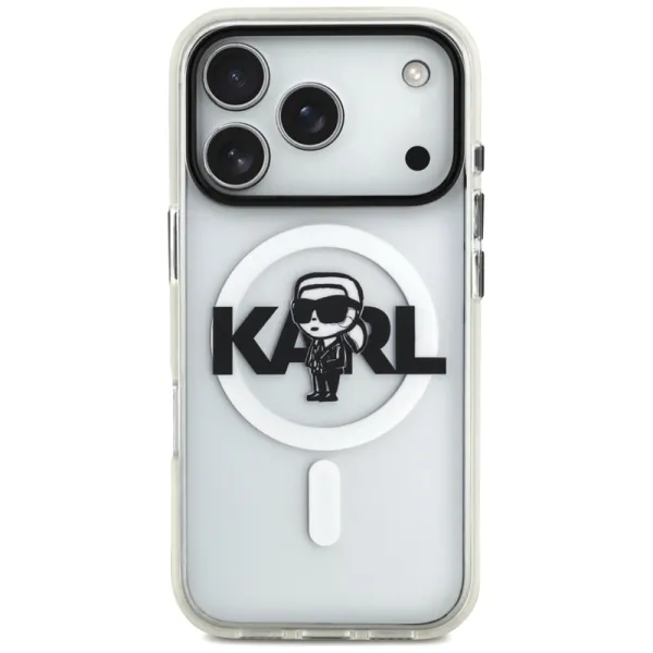 Karl Lagerfeld IML Karl Sketch Logo MagSafe - Case iPhone 17 Pro (Clear)