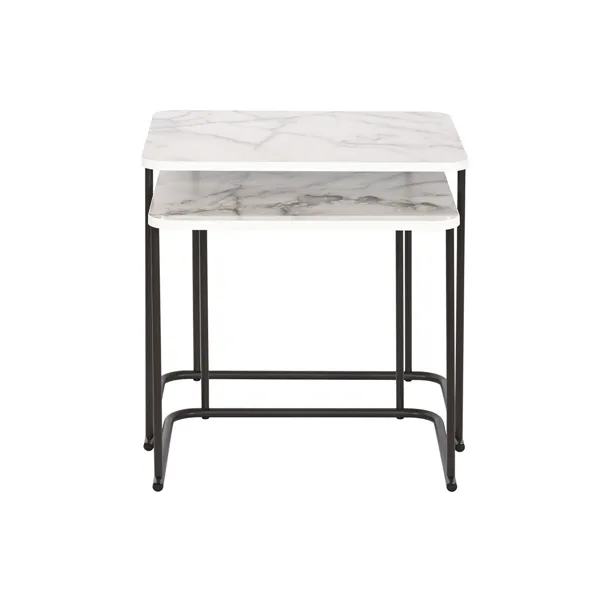 Set of 2 tables DKD Home Decor White Black 51 x 43 x 49 cm