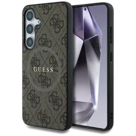 Guess Leather 4G Colored Ring Classic Logo MagSafe - Case for Samsung Galaxy S25 (brown)