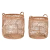 Basket set DKD Home Decor Natural Light brown Tropical 40 x 40 x 47 cm