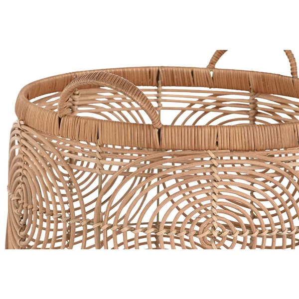 Basket set DKD Home Decor Natural Light brown Tropical 40 x 40 x 47 cm