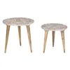 Set of 2 tables Home ESPRIT White Natural 45 x 45 x 45 cm