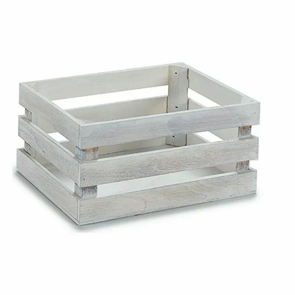 Decorative box White Aspen wood 22 x 9 x 13 cm (48 Units)