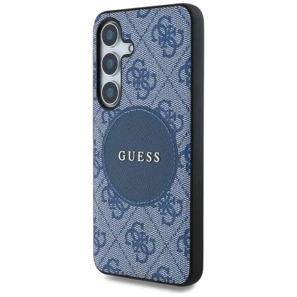 Guess 4G Round Patch Classic Logo MagSafe - Case for Samsung Galaxy S25+ (blue)