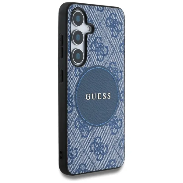 Guess 4G Round Patch Classic Logo MagSafe - Case for Samsung Galaxy S25+ (blue)
