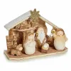 Christmas nativity set White Brown Grey Wood Ceramic 8,5 x 16 x 22,5 cm (8 Units)