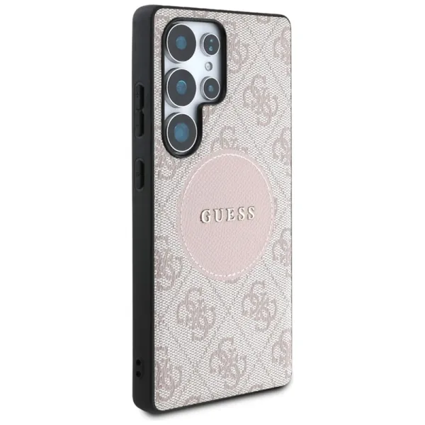Guess 4G Round Patch Classic Logo MagSafe - Case for Samsung Galaxy S25 Ultra (pink)