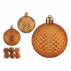 Set of Christmas balls 6 cm Orange PVC (12 Units)