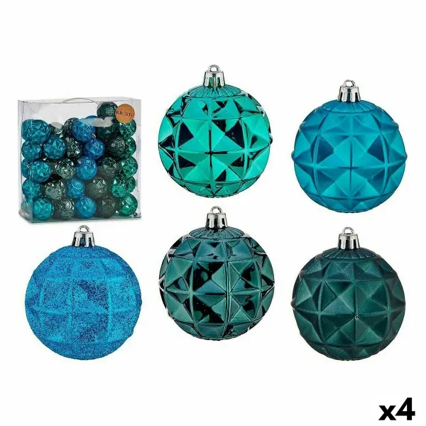 Set of Christmas balls Turquoise 7 cm (4 Units)