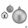 Set of Christmas balls Silver Plastic Ø 6 cm (12 Units)