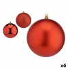 Set of Christmas balls Red Plastic 12 x 13 x 12 cm (6 Units)