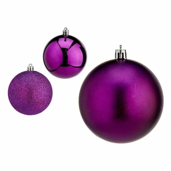 Set of Christmas balls Purple Plastic 8 x 8 x 47 cm (12 Units)