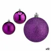 Set of Christmas balls Purple Plastic 7 x 8 x 7 cm (12 Units)