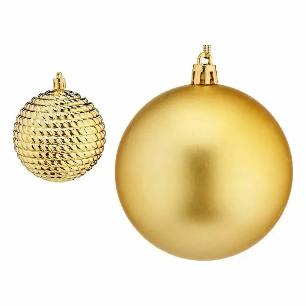 Set of Christmas balls Golden Plastic 8 x 9 x 8 cm (8 Units)