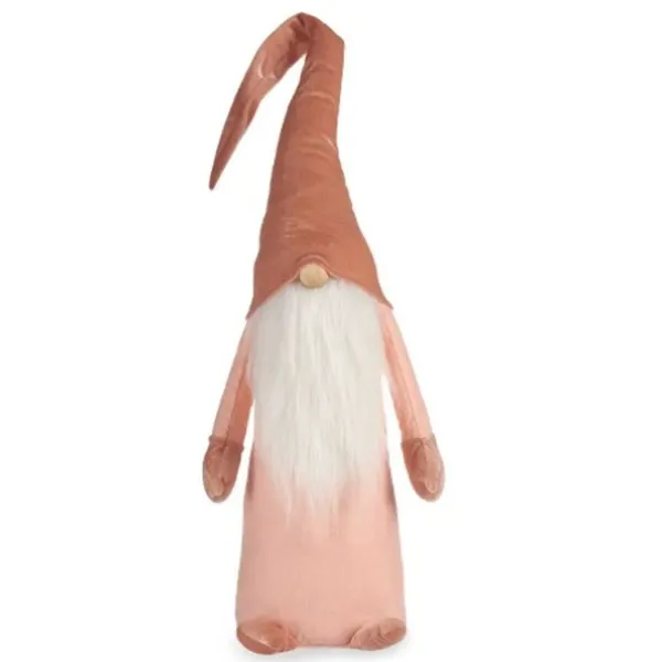 Decorative Figure Gnome White Pink Polyester Wood Sand 20 x 100 x 25 cm (8 Units)