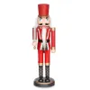 Decorative Figure Nutcracker Black Red Plastic 7,5 x 28 x 7,5 cm (12 Units)