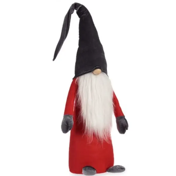 Decorative Figure Gnome White Red Grey Polyester Wood Sand 20 x 100 x 25 cm (8 Units)