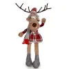 Decorative Figure Deer White Brown Red Grey 17 x 15 x 60 cm (4 Units)