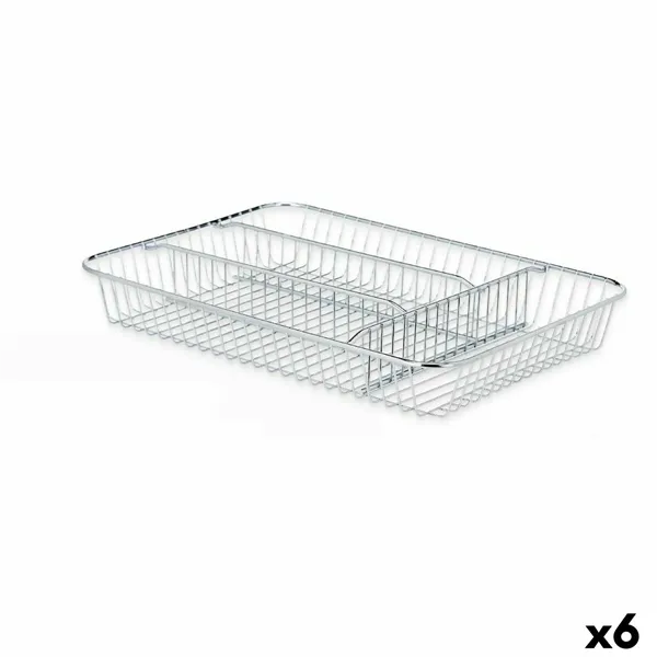 Cutlery Organiser Silver Metal 26 x 4,5 x 35,5 cm (6 Units)