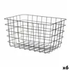 Multi-purpose basket Black Metal 38,5 x 20,5 x 28 cm Rectangular (6 Units)