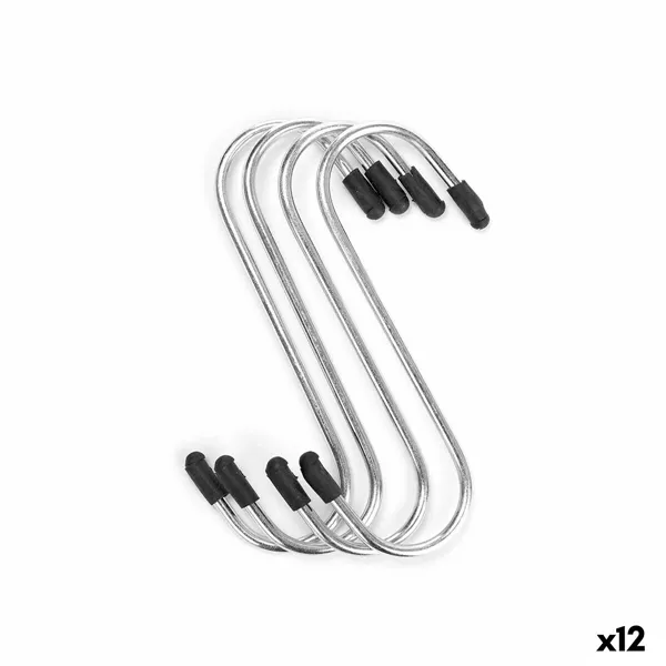 Hook for hanging up Set Silver Metal (12 Units)