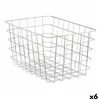 Multi-purpose basket Silver Metal 38 x 21 x 26 cm Rectangular (6 Units)