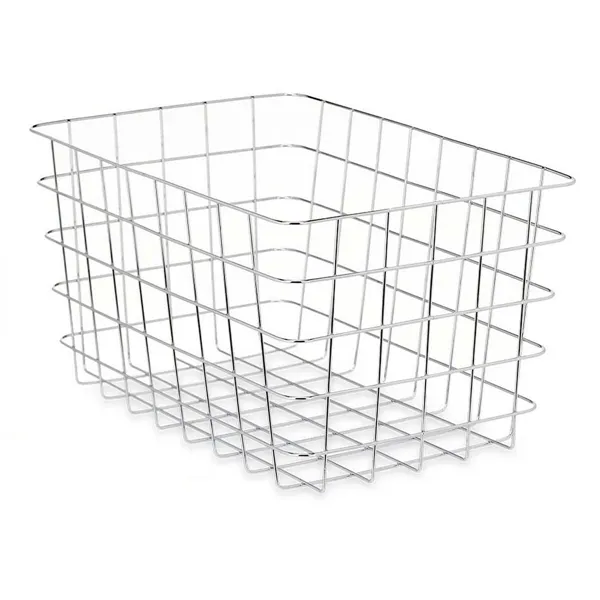 Multi-purpose basket Silver Metal 38 x 21 x 26 cm Rectangular (6 Units)