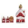 Christmas Decorations Set House White Red Golden Plastic 2,5 x 7 x 4 cm (12 Units)