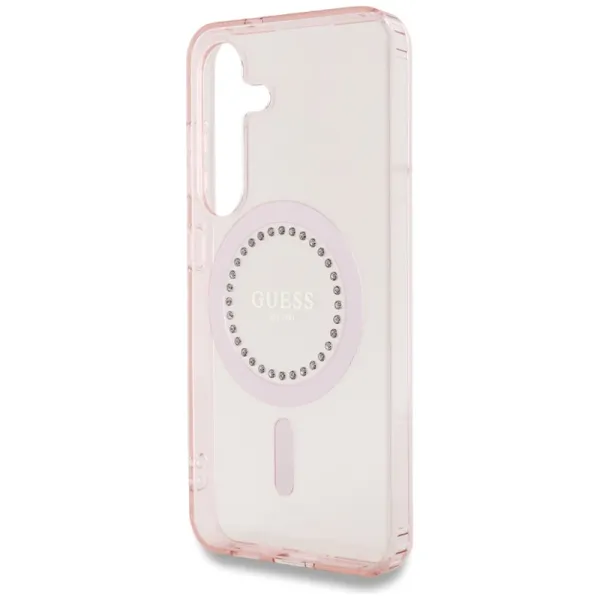 Guess Rhinestones Printed Classic Logo MagSafe - Case for Samsung Galaxy S25 (pink)