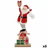 Decorative Figure Father Christmas White Red Grey Wood 7 x 40 x 14 cm (6 Units)