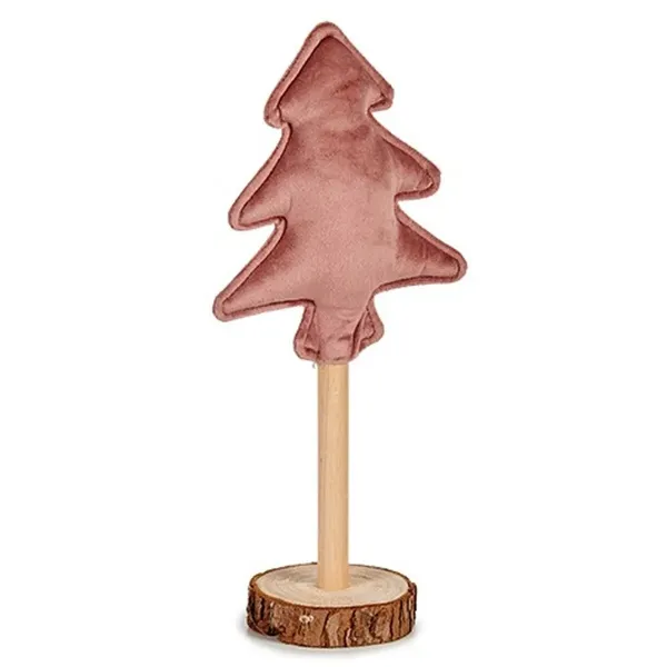 Christmas Tree Polyester Pink Wood 8 x 13 x 30 cm (12 Units)