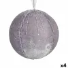 Set of Christmas balls Polyester Silver 12 x 12 x 12 cm (4 Units)