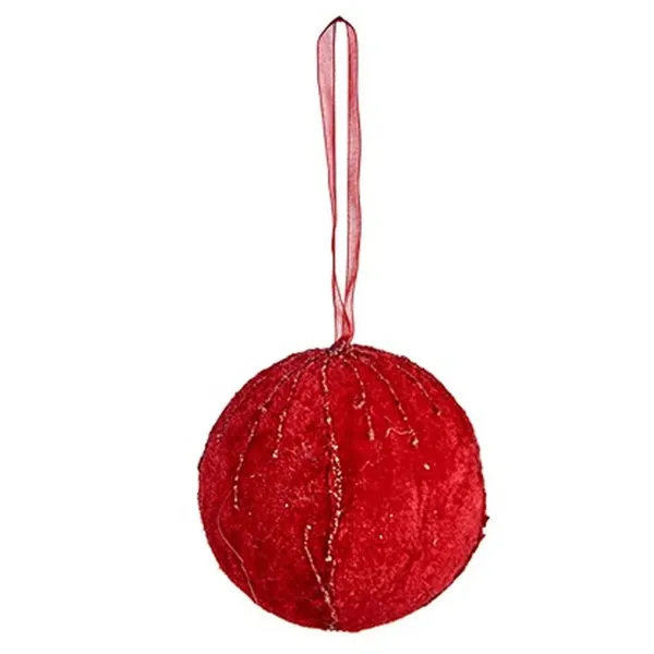 Set of Christmas balls Polyester Red 8 x 8 x 8 cm (6 Units)