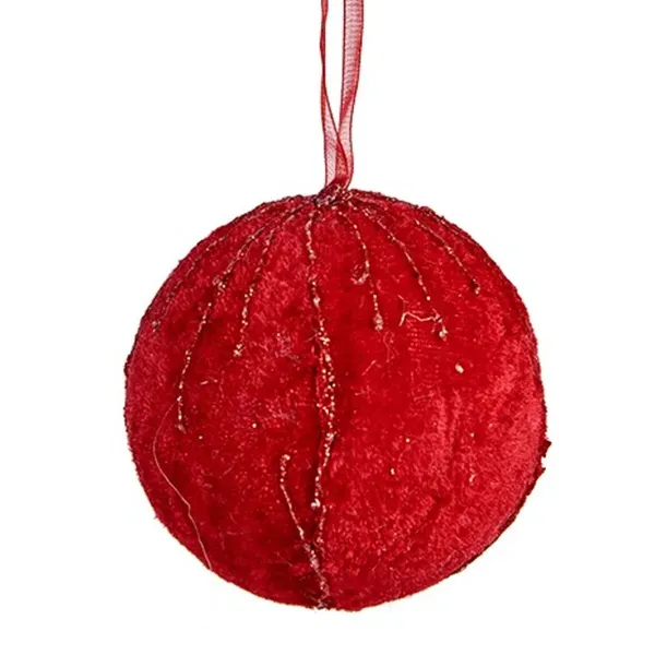 Set of Christmas balls Polyester Red 8 x 8 x 8 cm (6 Units)