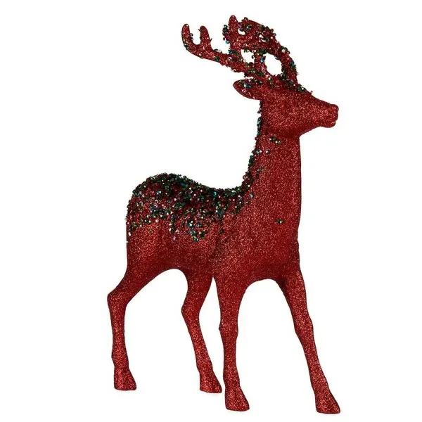 Decorative Figure Christmas Reindeer Red Plastic 15 x 45 x 30 cm (2 Units)