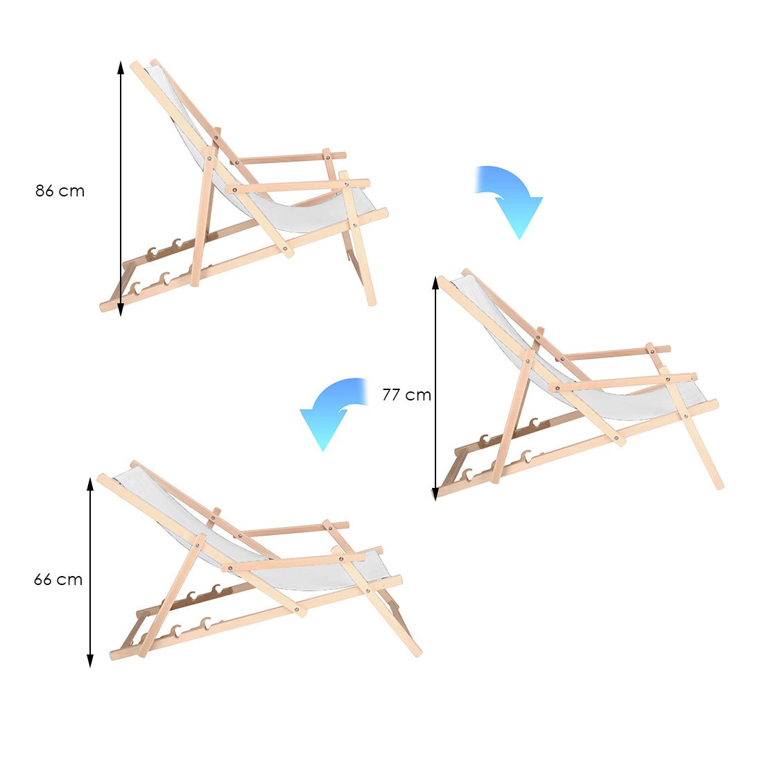 Folding chair Springos DC003 DSWLB white with blue stripes