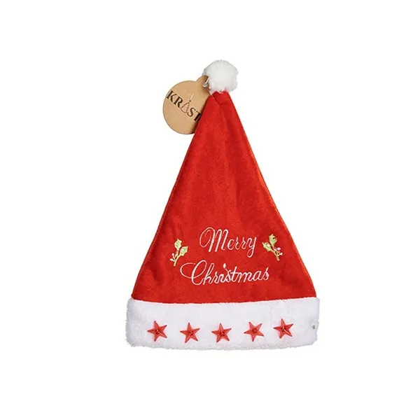 Father Christmas Hat Merry Christmas Stars Red 24 x 2 x 35 cm (12 Units)