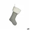 Christmas bauble Christmas Stocking Grey Cloth 28 x 4 x 46 cm (12 Units)