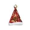 Father Christmas Hat Sequins Red Golden 28 x 2 x 39 cm (12 Units)