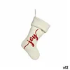 Christmas bauble Joy Christmas Stocking White Cloth 28 x 4 x 46 cm (12 Units)