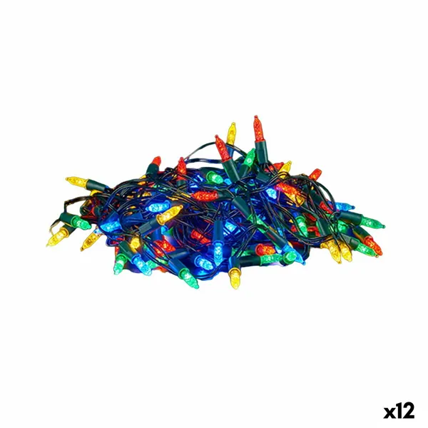 Wreath of LED Lights Multicolour 450 x 9 x 2 cm (12 Units)