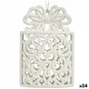 Christmas bauble Gift Box White Plastic Glitter 7,4 x 12 x 4 cm (24 Units)