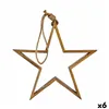 Christmas bauble Star Brown Jute Wood 41,5 x 7 x 78 cm (6 Units)