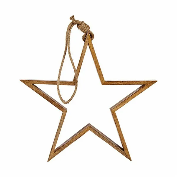 Christmas bauble Star Brown Jute Wood 41,5 x 7 x 78 cm (6 Units)