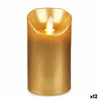 LED Candle Golden 8 x 8 x 15 cm (12 Units)