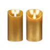 LED Candle Golden 8 x 8 x 15 cm (12 Units)