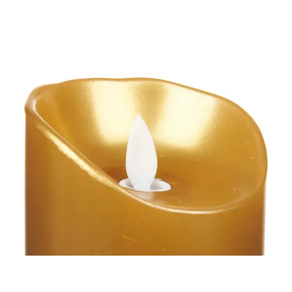 LED Candle Golden 8 x 8 x 15 cm (12 Units)